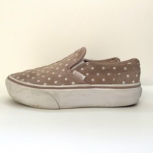 Vans Platform Pink Suede Polka Dot